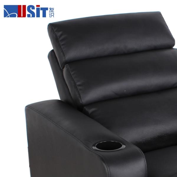 840mm Genuine Leather Theater Electric Recliner Chair With Headrest Adjustable Height
