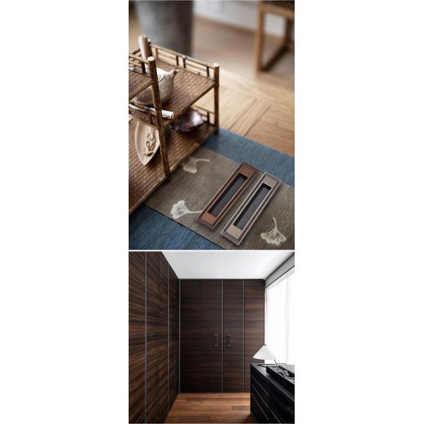 Interior Brass Invisible Sliding Door Lock Set For Bathroom / Balcony