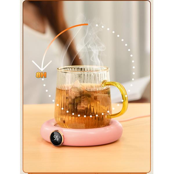 DC 5V USB Heating Warm Cup Mat Constant Temperature Coaster 3 Gear Digital Display Adjustment Timing Heater for Coffee M