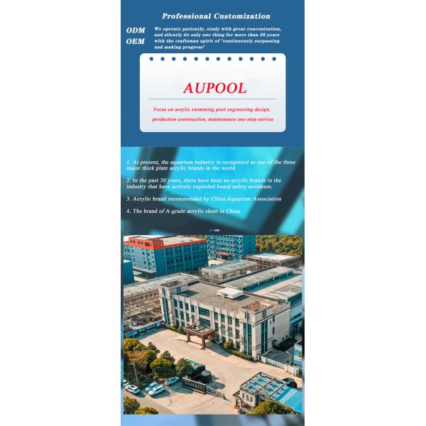 High Surface Hardness Acrylic Outside Swimming Pool with Super Thick Perspex Glass