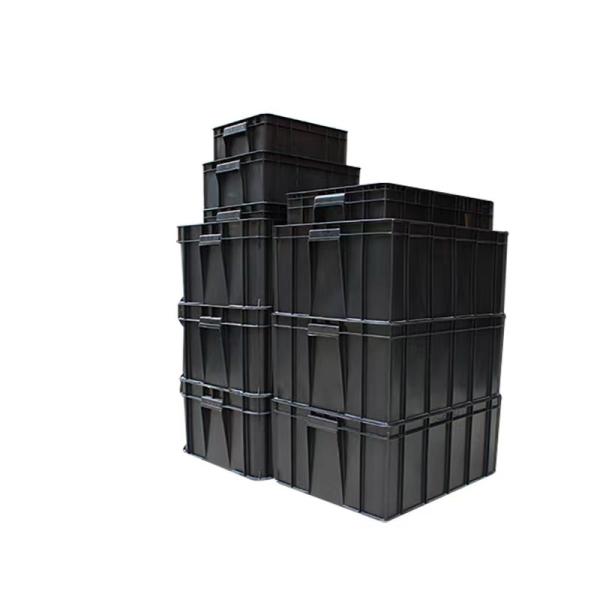Electronic SMT Rack ESD Storage Box Black Conductive Plastic Circulation Antistatic