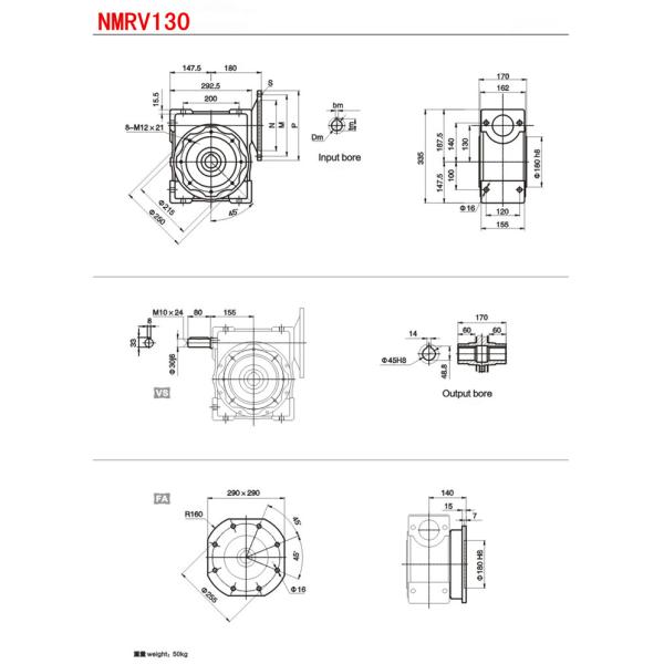 Convenient Operate Double Reduction Worm Gear Speed Reducer Small Volume