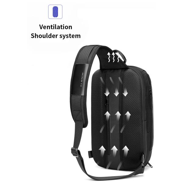Factory wholesale custom LOGO fashion anti theft men customized waterproof shoulder chest crossbody sling bag for men