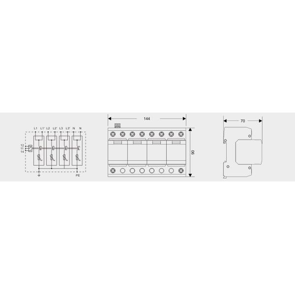 BR-25M 4P Type 1 Surge Protection Device Lightning protection varistor SPD lightning protection spark aresster