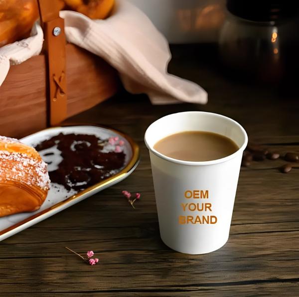Quality 100% Compostable Single Wall Paper Cup 4oz 125ml  Plastic Free Paper Cup for sale
