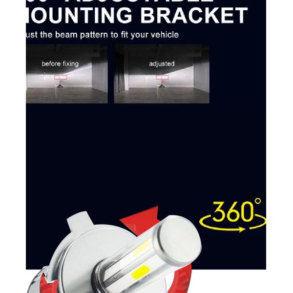 N6 Cars H4 Led Headlight 6 Side Highlight Modified H11 Headlight Bulb