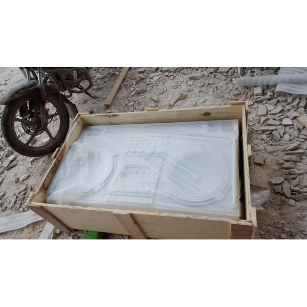 White marble boombox sculpture,Customized marble sculpture for exhibition,China stone carving Sculpture supplier
