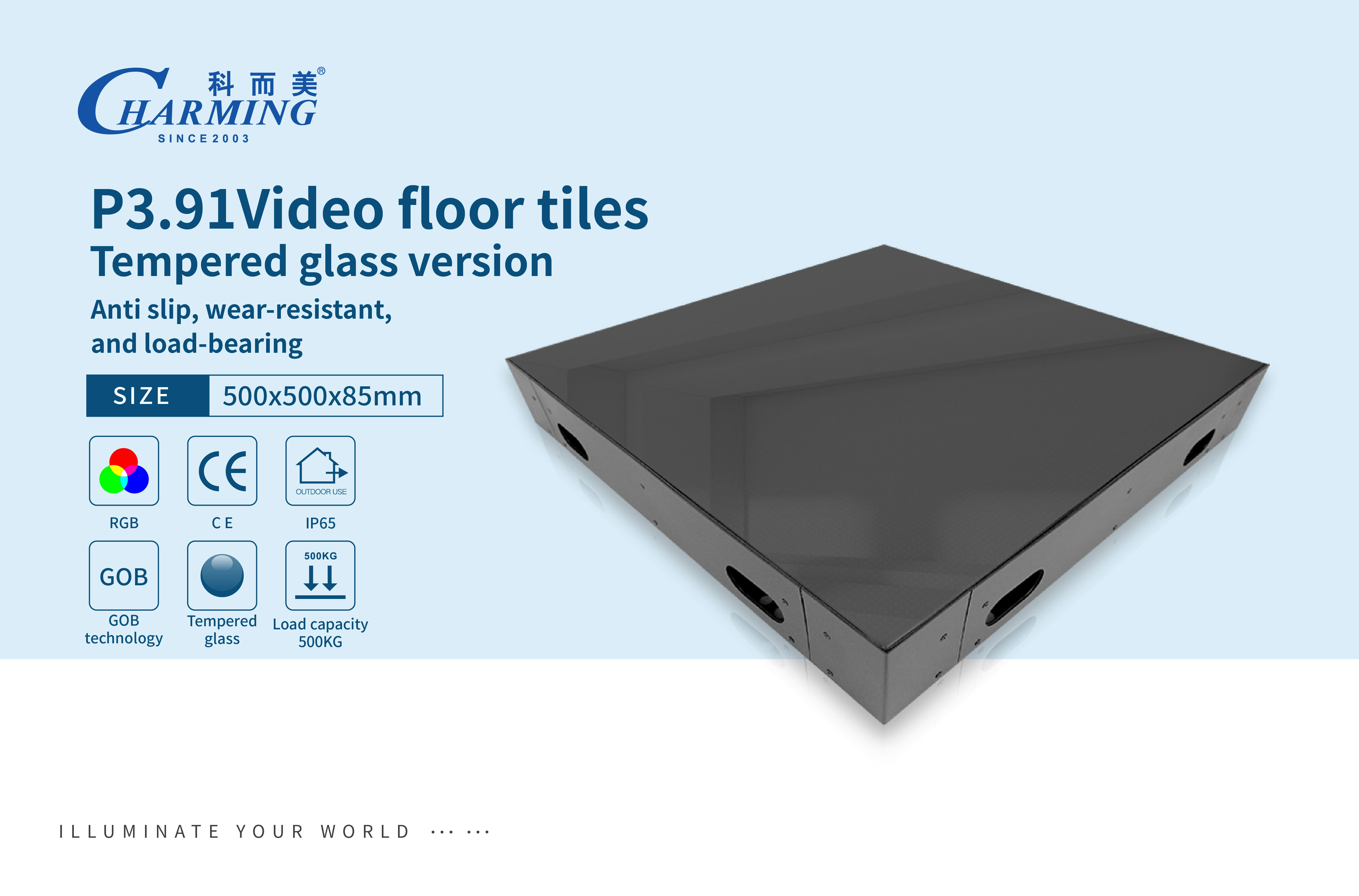 High Quality P3.91 Pixels Floor Tile Screen High Load-Bearing Waterproof And Moisture-Proof Display Panel Party Rental LED Video Dance Floor