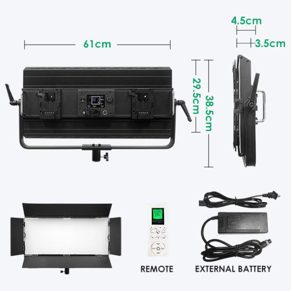 RoHs 200W Bi Color Soft Led Video Light For film Production Remote Control Active Cooling