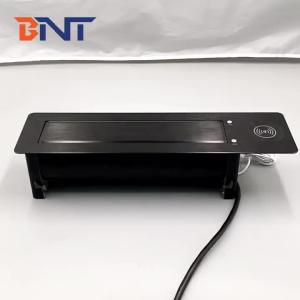 Built in wireless charger motorized rotate table socket with EU power plug
