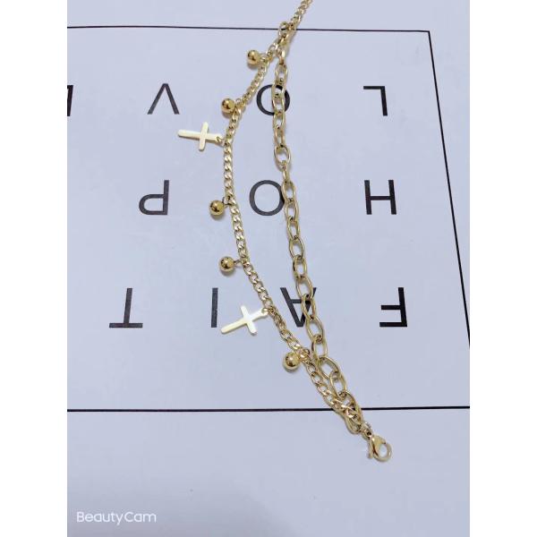 American Fashion Stainless Steel Jewelry Ladies Cross Bracelet