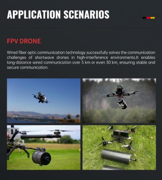 Quality Stable 30KM Fiber Communication Kit Drone-mounted Reel Military-spec Materials Custom Length Options For High-EMI Zones for sale