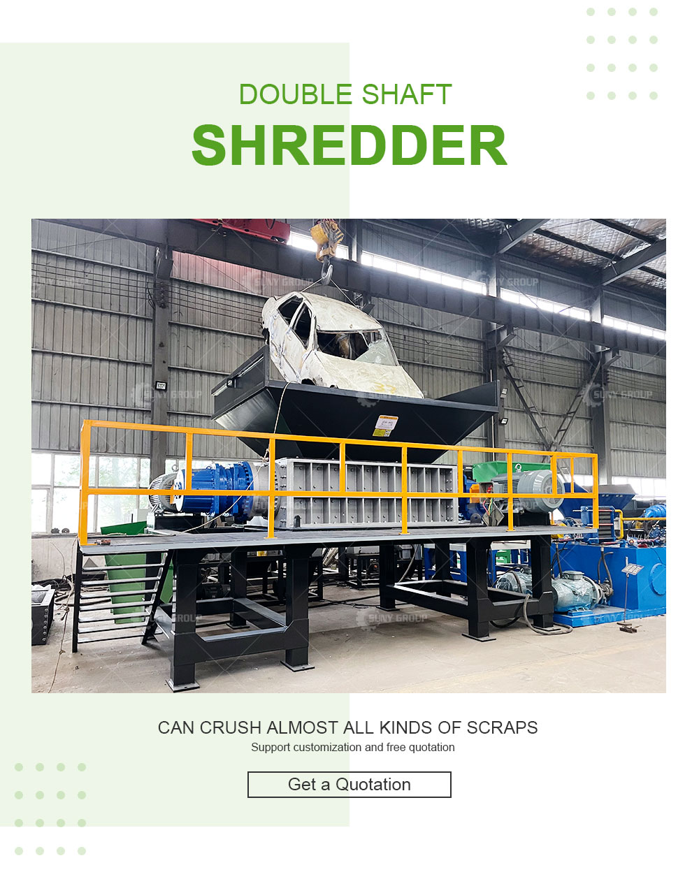 Scrap Tyre Recycling Machine Rubber Tyre Crushing Machine Tyre Shredding Machine