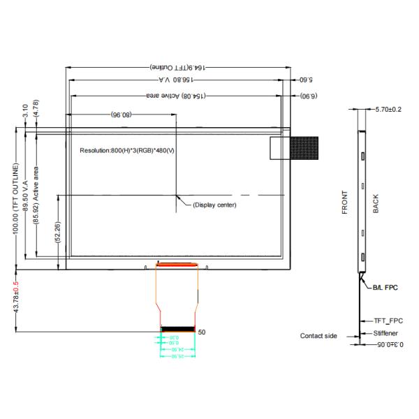 7 Inch 1920x1080 IPS TFT LCD Capacitive Touchscreen Panel Full HD