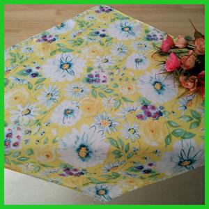 China Colorful flower printed 190gsm polyester woven fabrics table decrational table cloths wholesale