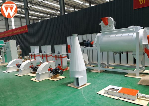 Quality Mash Small Cattle Feed Plant , 0.9-12mm Feed Processing Plant With Screener Machine for sale