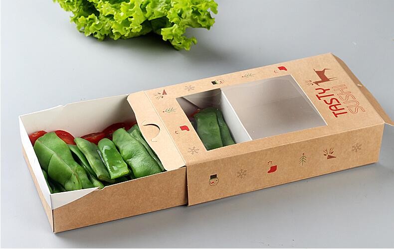 kraft paper sandwich box with window ,triangle sandwich box for packaging,Cardboard Box With Clear Window Burger Sandwic