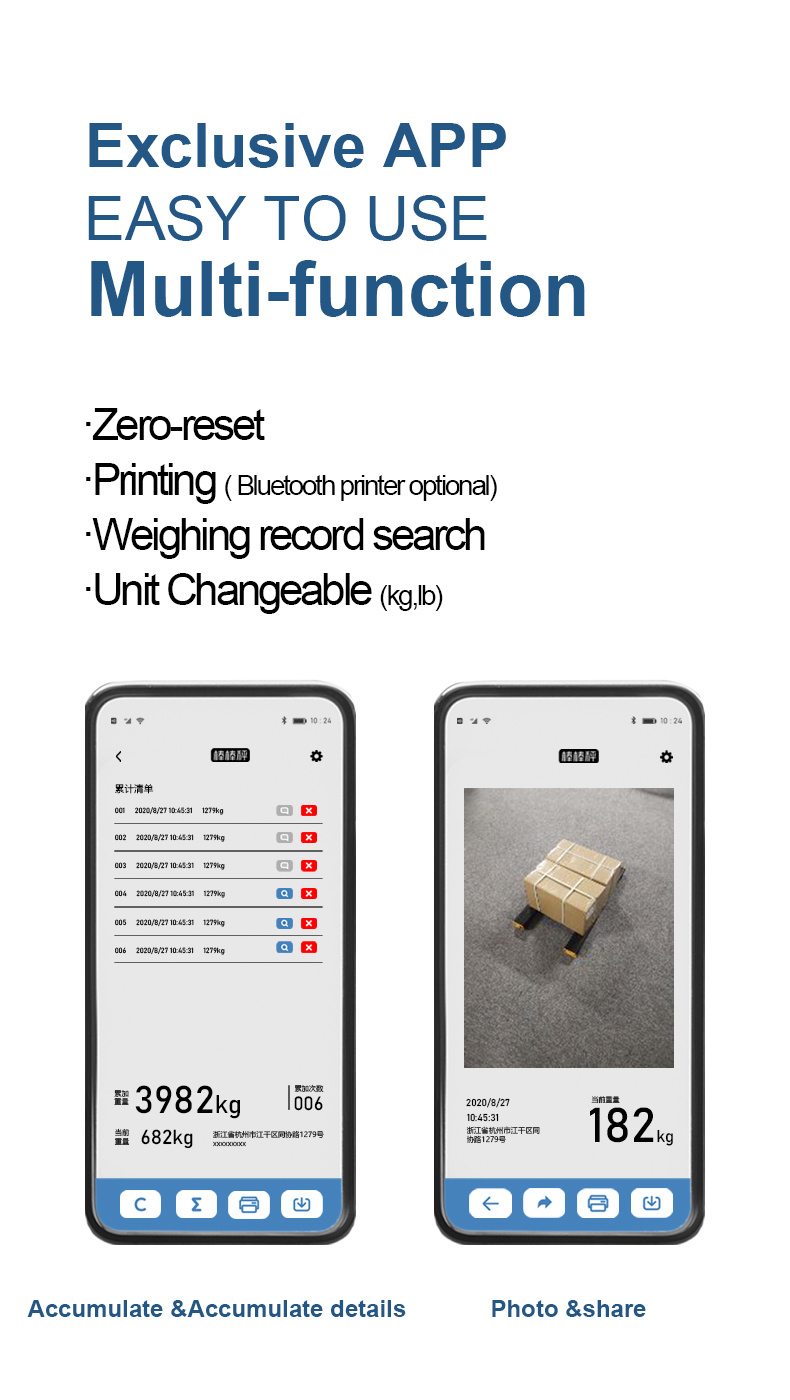 Portable Beams Weigh Scale Capacity up 4.5tons Connect Mobilephone APP Weigh Data GPS Location Sharing Online Onsite