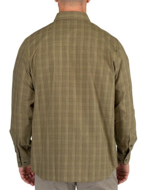 180 GSM Men Long Sleeve Shirt Cotton 65% Polyester 35% Checked Fabric