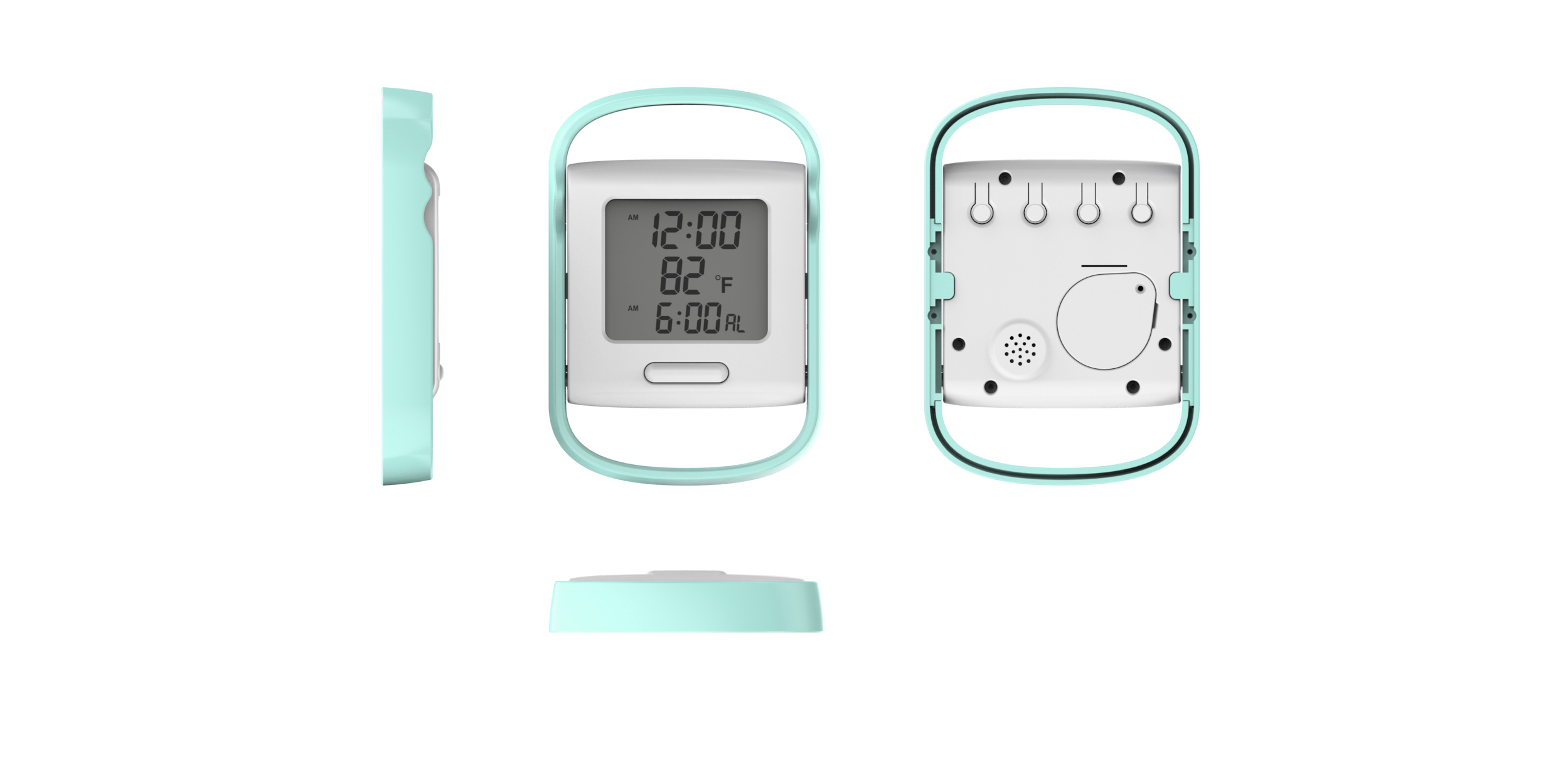 LCD Display Creative Fashion Digital Time Clock With Indoor Temperature