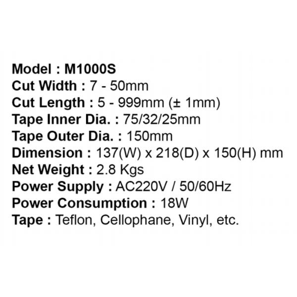 7mm To 50mm Tape Width Industrial Automatic Tape Dispenser M1000S