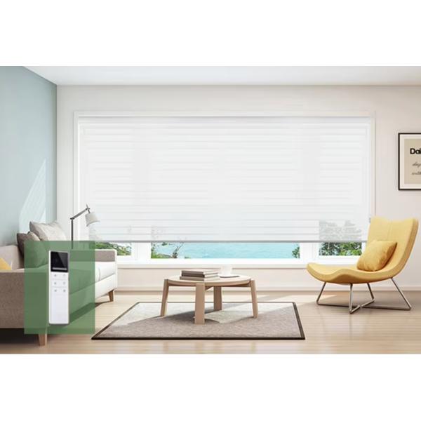 Windproof Blackout Light Colored Blackout Curtains Motorised Window Shades Shutter 100% Polyester