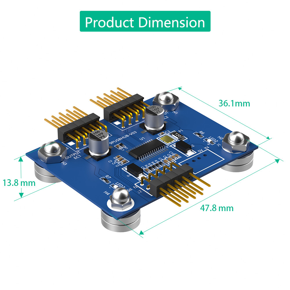 4-Port USB 2.0 Hub with Power LED and Magnetic base