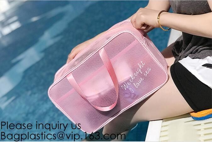Custom Clear Pvc Lady Handbag Set Transparent Beach Tote Bag With Inner Pouch,Shoulder Tote Holographic PVC Beach Bag