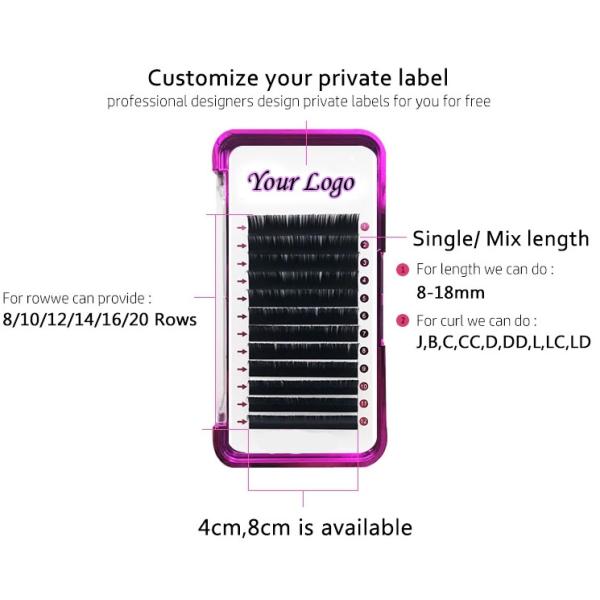 25mm J Curl Lash Extensions , Handmade Mink Individual Lashes