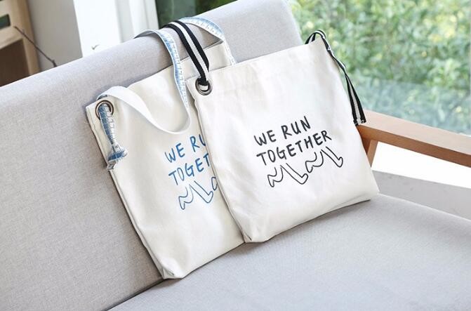 Custom silk screen printed Cotton material handle style blank natural cotton canvas bag without logo bagplastics bagease