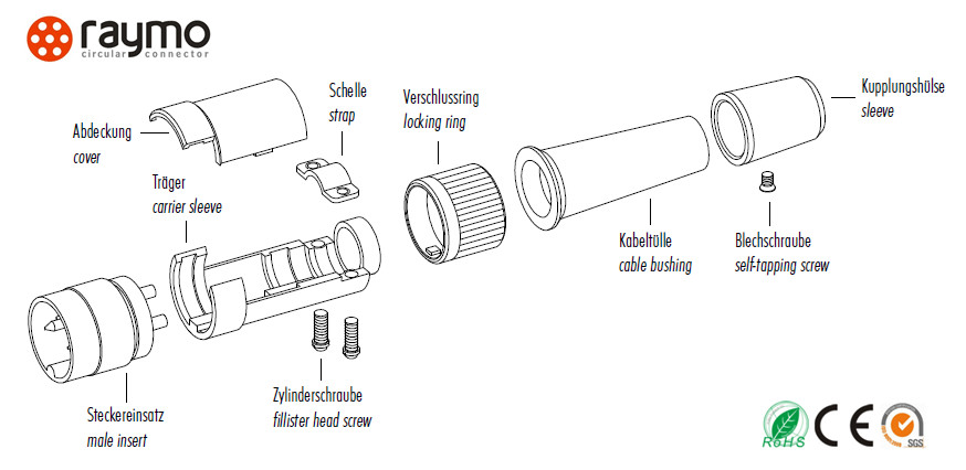Electrical Equipment Bayonet Locking Connector Light Weight High Sealing Performance
