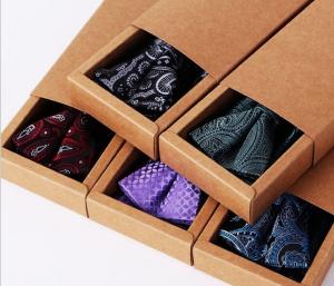 Custom knot tie flat color paper box   kraft bowtie packaging paper box  tie gift box