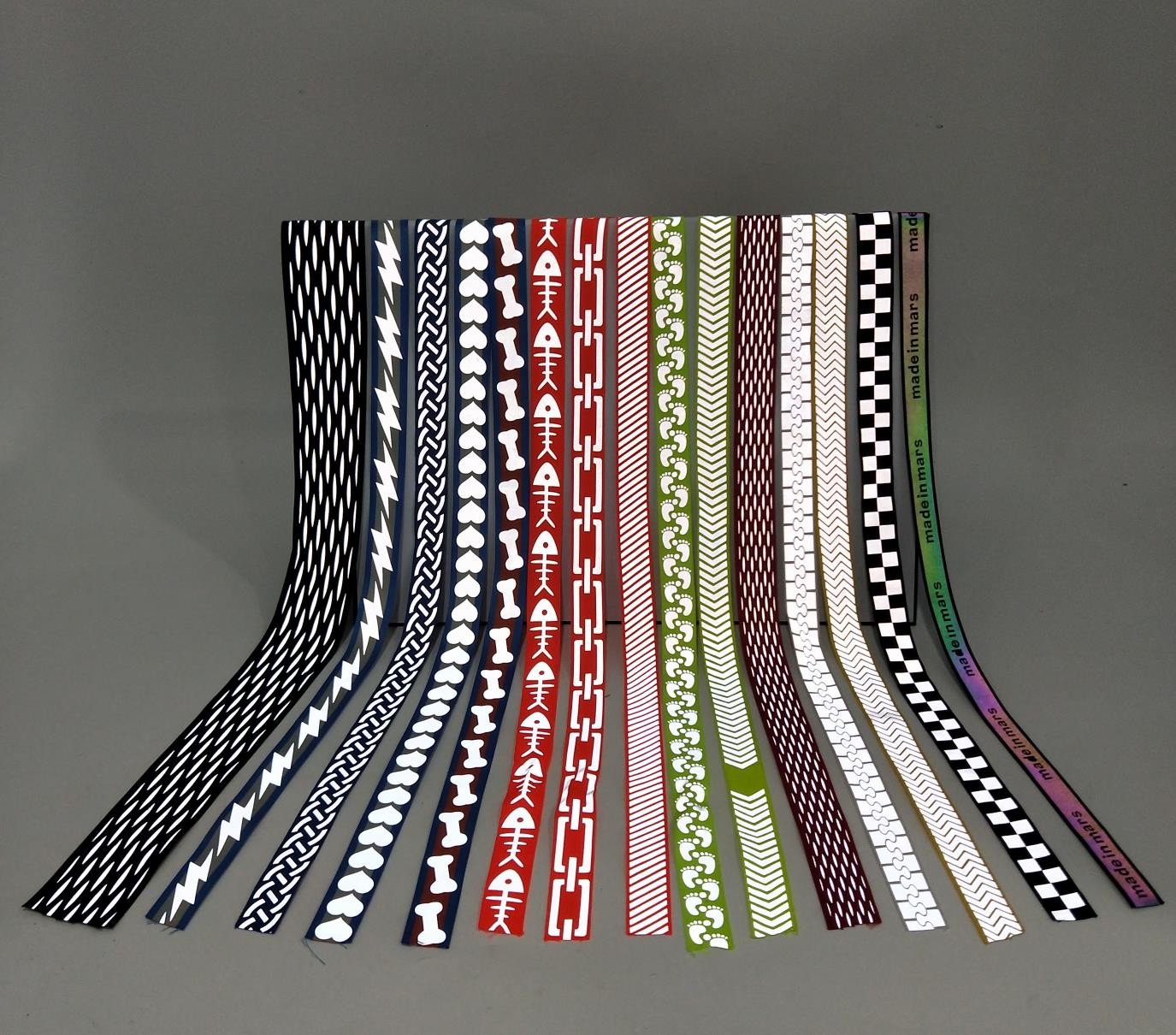 Double Sided Intercolored Reflective Silk Webbing Custom Printed Nylon Belt Webbing Strap
