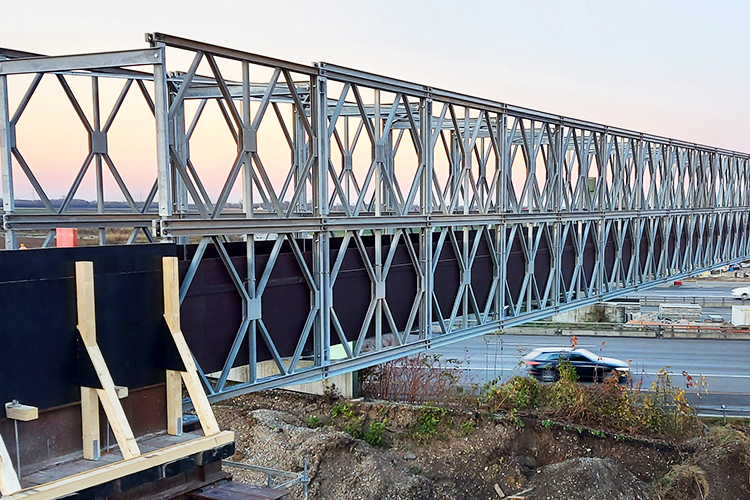 Steel Truss Frame Bridge Modular Prefab Portable HD200 With Total Length Of 15m-60m