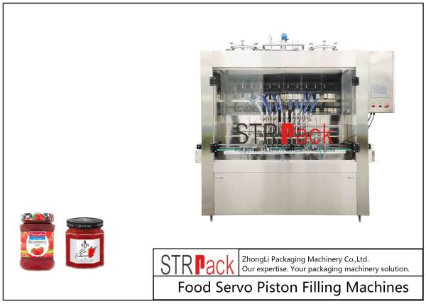 Quality Automatic 10 Nozzle High Speed Fruit Strawberry Jam Filling Machine Piston Glass Bottle Filler for sale