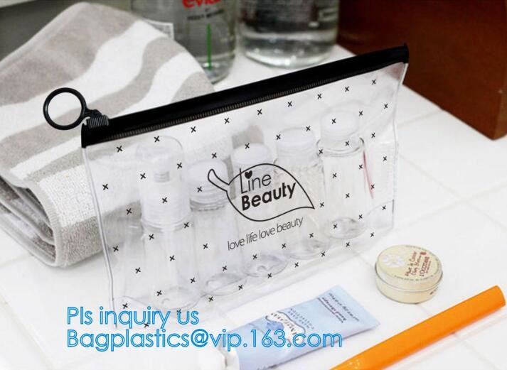 Custom waterproof pvc slider zipper wet bikini bag, zipper lock slider bag/resealable pvc slider zip poly bag, resealabl