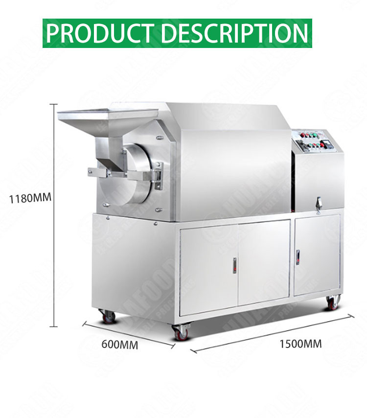 Wheat Roasting Cocoa Bean Peanut Roaster Machine