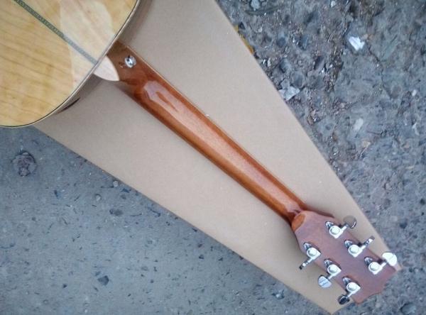 AAAA all Solid ash wood OM side hole body guitar 14 frets imported wood custom solid acoustic electric guitar