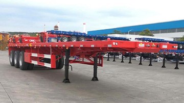 Promotional Flatbed Truck Semi Trailer 2 3 4 Axles 50 60 80 100 Ton With Twist lock 40ft 20ft platform container semi trailer