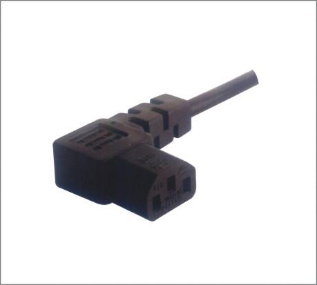 Quality IEC320 power cord with left angled C13 female plug for sale