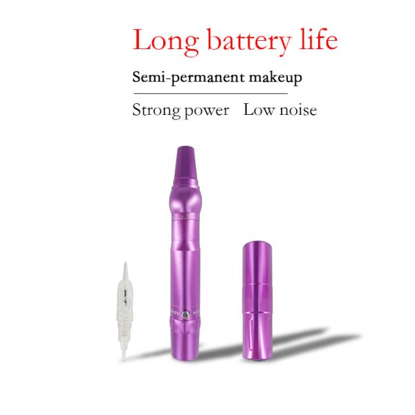 Pink Permanent Makeup Tattoo Kit Wireless Eyebrow Makeup Pen Battery Operated