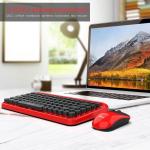 Wireless Keyboard Combo Mini Portable 84-Key Typewriter Keyboard and 3D mouse