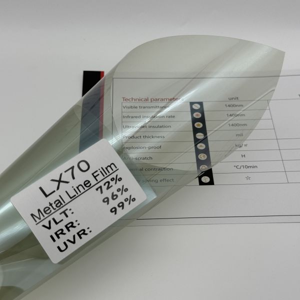 2HD Metal Line Film LX70 Light Green 72% VLT 2mil Thickness