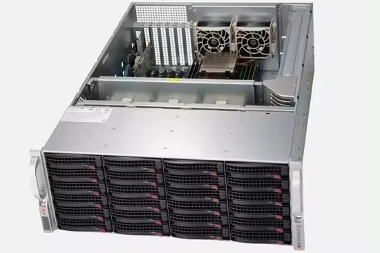 4U Rackmount Supermicro SSG-6049P-E1CR24H Server in Black for Server Environments