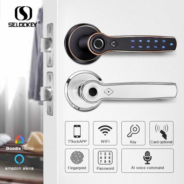 Quality Keyless Apartment WIFI Bluetooth IP55 Fingerprint Smart Locks for sale