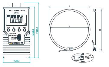 Smart Logger Rogowski Current Transducer , Rogowski Current Probe 190mm Dimensions