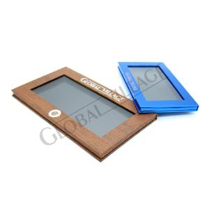 China Wooden Paper Empty Magnetic Palette Acrylic Window Cardboard Eyeshadow Palette wholesale