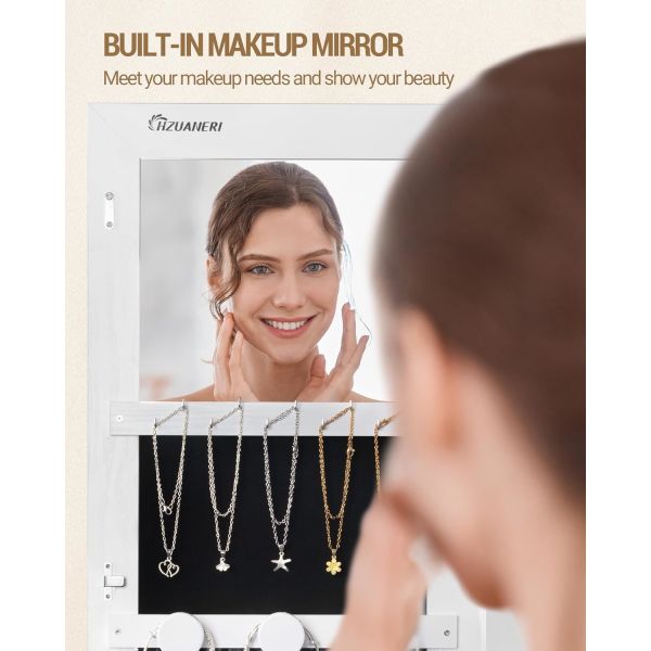 Wood Full Length Mirror Cabinet Frameless Mirror Jewelry Cabinet Modern