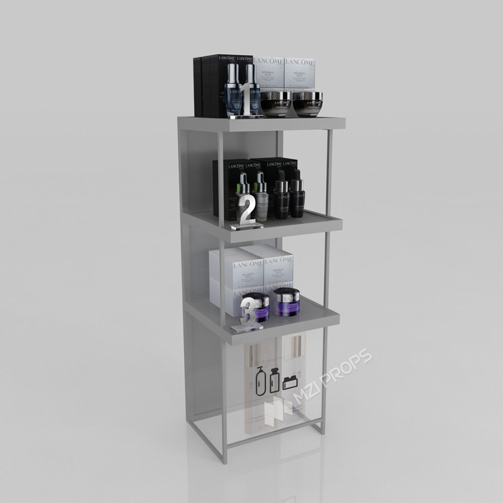 GDR03-CB-01 Universal Side Cabinet with Soft Film Light Box and Black Aluminum Price Tag Holder for Specialty Beauty Stores