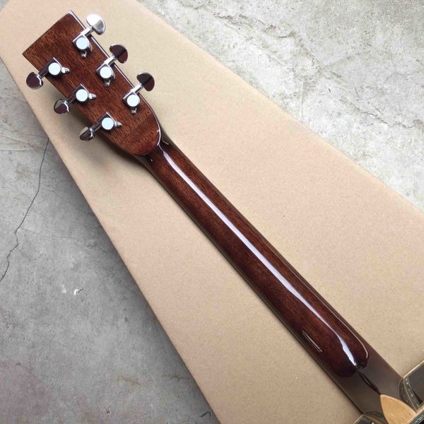 Custom 2020 New Real Abalone Aaaa All Solid Spruce Round Body Maple Binding Acoustic Guitar